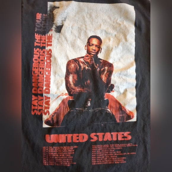 YG Stay Dangerous 4 Hunnid The Tour Men's Graphic Box Logo Concert T Shirt Small - Picture 3 of 4